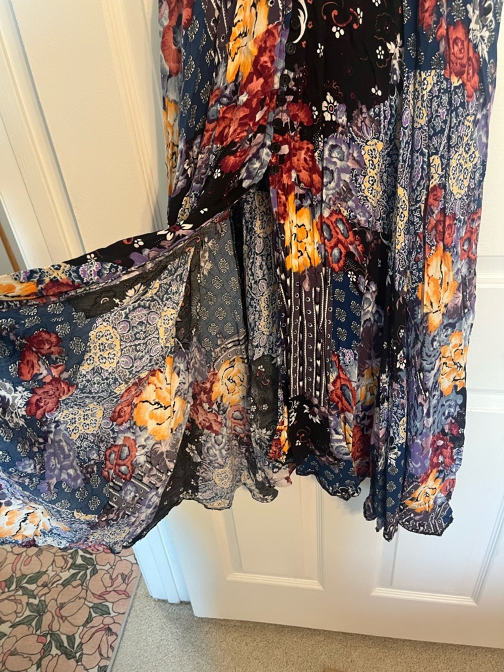 Floral Patchwork Midi Dress in Multicolor - Picture 6 of 10